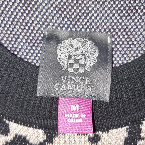 Vince Camuto Black and White Knit‎ Leppard Print Dress Size Medium - Picture 3 of 9